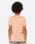 BELLA + CANVAS 3413Y Youth Triblend Tee - Peach Triblend - model back