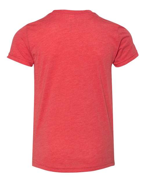 BELLA + CANVAS 3413Y Youth Triblend Tee - Red Triblend - back