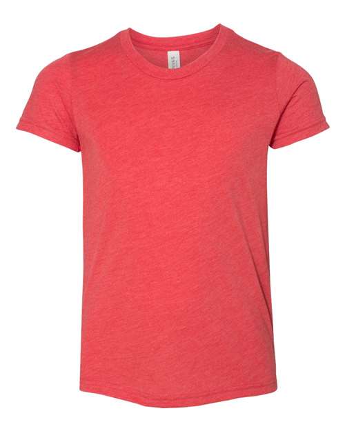 BELLA + CANVAS 3413Y Youth Triblend Tee - Red Triblend - front