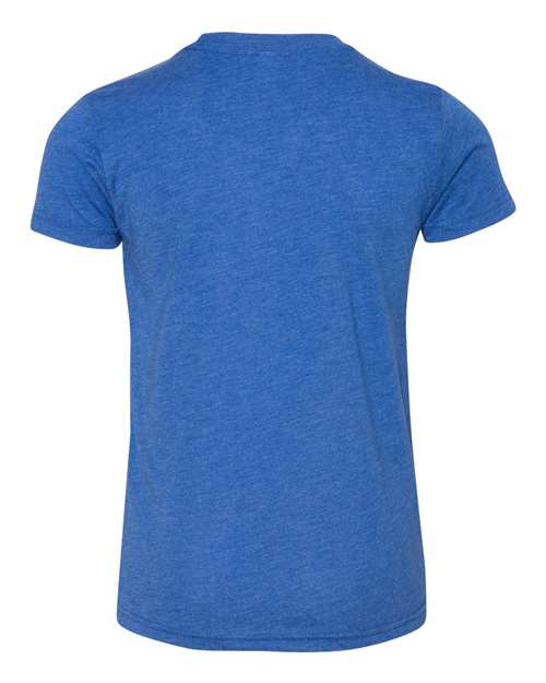 BELLA + CANVAS 3413Y Youth Triblend Tee - True Royal Triblend - back