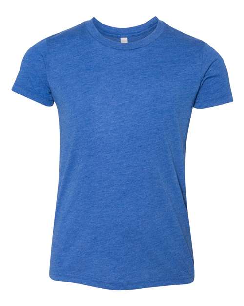 BELLA + CANVAS 3413Y Youth Triblend Tee - True Royal Triblend - front