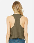 BELLA + CANVAS 6682 Women's Racerback Crop Tank - Heather Olive - model back