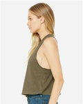 BELLA + CANVAS 6682 Women's Racerback Crop Tank - Heather Olive - model side