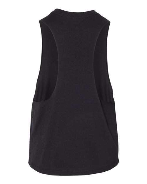 BELLA + CANVAS 6682 Women's Racerback Crop Tank - Solid Black Blend - back
