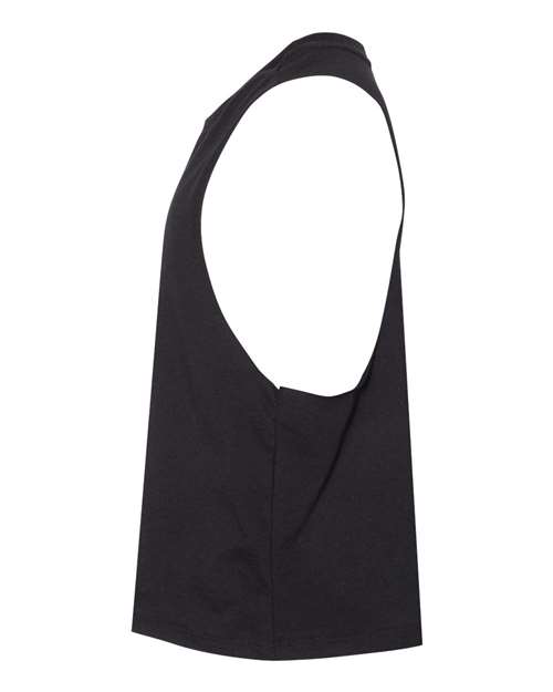BELLA + CANVAS 6682 Women's Racerback Crop Tank - Solid Black Blend - side