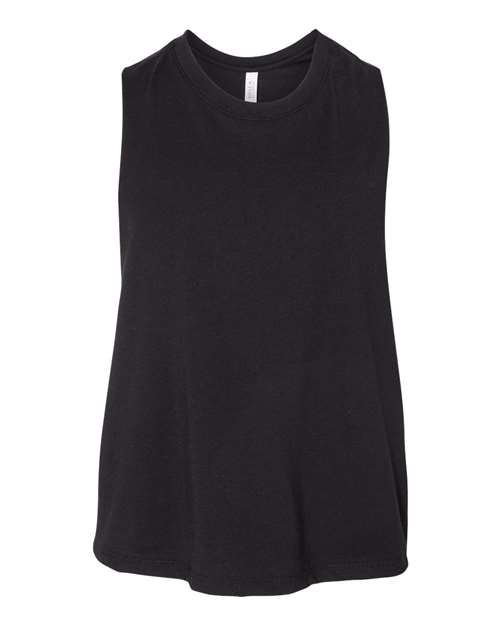 BELLA + CANVAS 6682 Women's Racerback Crop Tank - Solid Black Blend - front