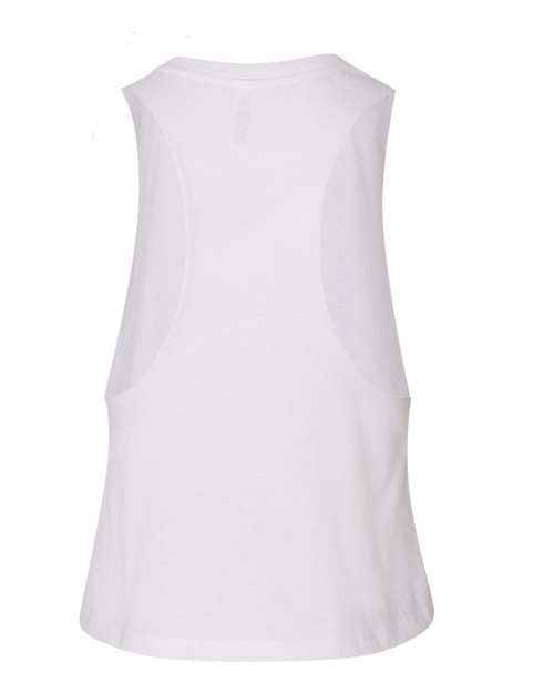 BELLA + CANVAS 6682 Women's Racerback Crop Tank - Solid White Blend - back