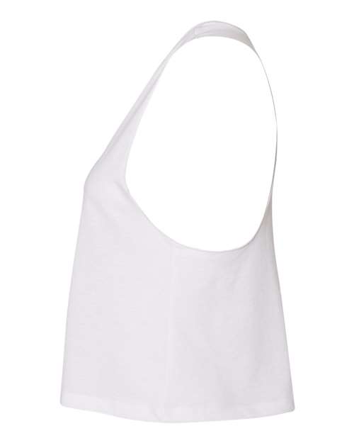 BELLA + CANVAS 6682 Women's Racerback Crop Tank - Solid White Blend - side
