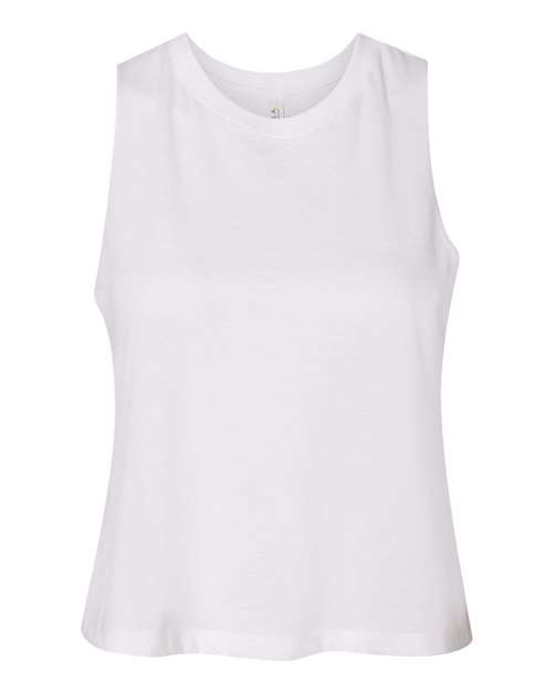 BELLA + CANVAS 6682 Women's Racerback Crop Tank - Solid White Blend - front