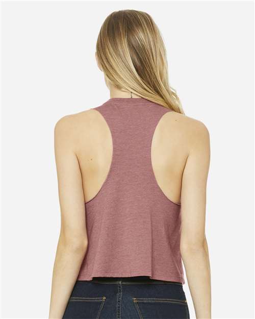 BELLA + CANVAS 6682 Women's Racerback Crop Tank - Heather Mauve - model back