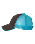 Valucap S102 Sandwich Trucker Cap - Charcoal/ Neon Blue - side