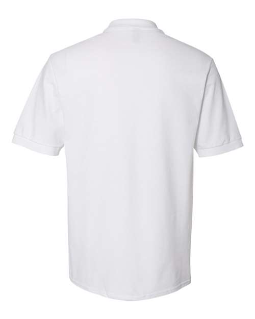 Jerzees 443M Men's 100% Ring-Spun Cotton Piqué Polo - White - back