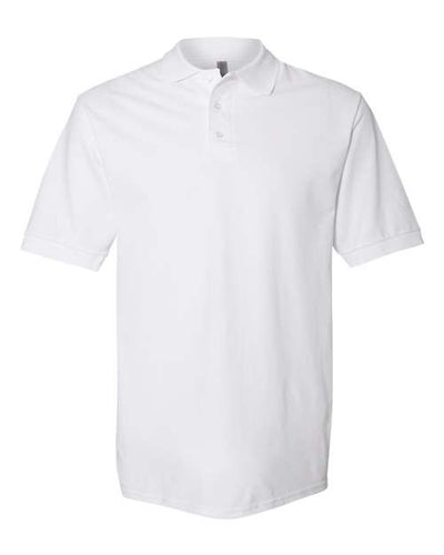 Jerzees 443M Men's 100% Ring-Spun Cotton Piqué Polo - White - front