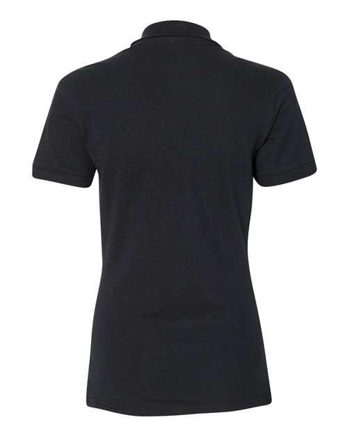 Jerzees 443W Women's 100% Ring-Spun Cotton Piqué Polo - Black - back