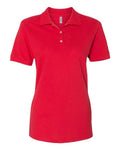 Jerzees 443W Women's 100% Ring-Spun Cotton Piqué Polo - True Red - front
