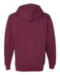 Independent Trading Co. SS4500Z Midweight Full-Zip Hooded Sweatshirt - Maroon - back