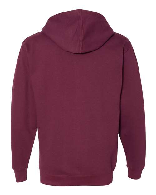 Independent Trading Co. SS4500Z Midweight Full-Zip Hooded Sweatshirt - Maroon - back