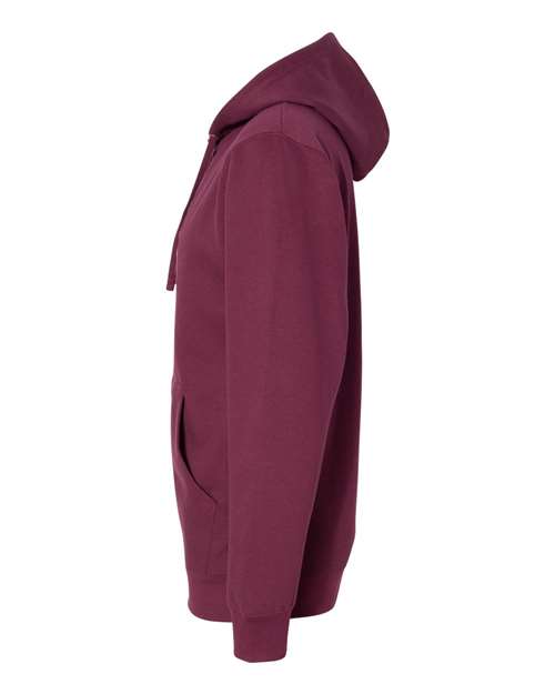 Independent Trading Co. SS4500Z Midweight Full-Zip Hooded Sweatshirt - Maroon - side