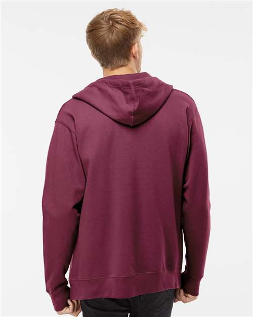 Independent Trading Co. SS4500Z Midweight Full-Zip Hooded Sweatshirt - Maroon - model back