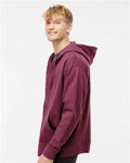 Independent Trading Co. SS4500Z Midweight Full-Zip Hooded Sweatshirt - Maroon - model side