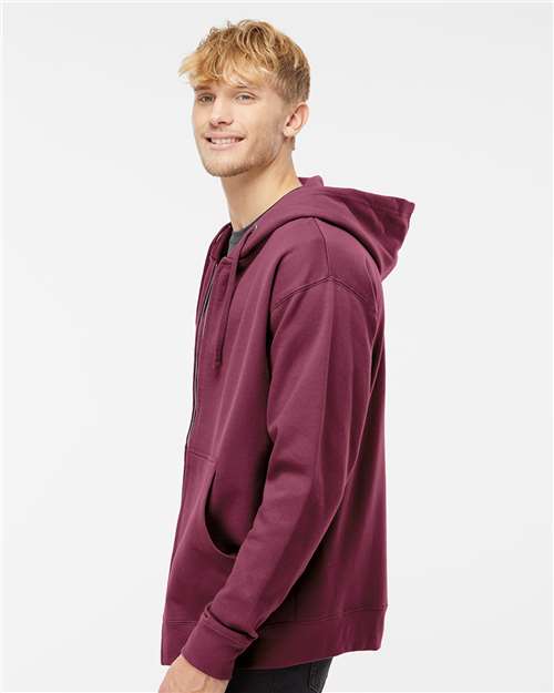 Independent Trading Co. SS4500Z Midweight Full-Zip Hooded Sweatshirt - Maroon - model side