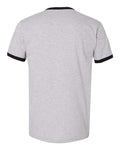 Next Level 3604 Unisex Cotton Ringer T-Shirt - Heather Grey/ Black - back