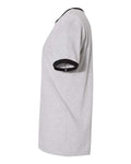 Next Level 3604 Unisex Cotton Ringer T-Shirt - Heather Grey/ Black - side