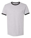 Next Level 3604 Unisex Cotton Ringer T-Shirt - Heather Grey/ Black - front