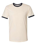 Next Level 3604 Unisex Cotton Ringer T-Shirt - Natural/ Midnight Navy - front