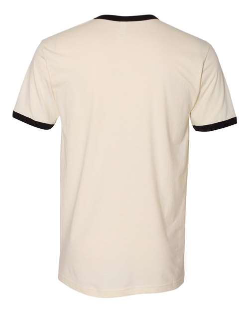 Next Level 3604 Unisex Cotton Ringer T-Shirt - Natural/ Black - back