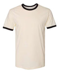 Next Level 3604 Unisex Cotton Ringer T-Shirt - Natural/ Black - front