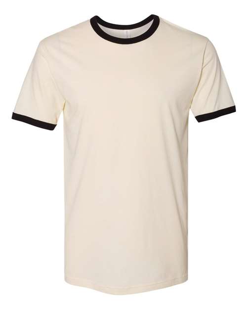 Next Level 3604 Unisex Cotton Ringer T-Shirt - Natural/ Black - front