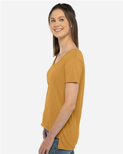 Next Level 5030 Women's Festival Scoop Neck T-Shirt - Antique Gold - model side