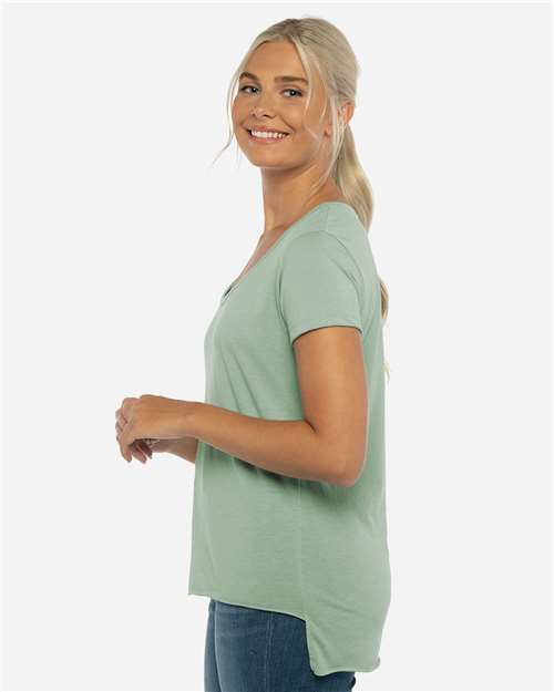 Next Level 5030 Women's Festival Scoop Neck T-Shirt - Stonewash Green - model side