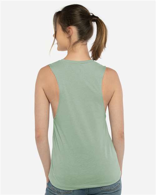 Next Level 5013 Women’s Festival Muscle Tank - Stonewash Green - model back
