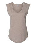 Next Level 5040 Women's Festival Sleeveless Deep V-Neck T-Shirt - Ash - front