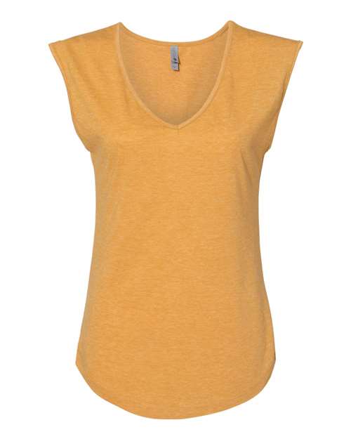 Next Level 5040 Women's Festival Sleeveless Deep V-Neck T-Shirt - Antique Gold - front