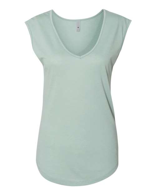 Next Level 5040 Women's Festival Sleeveless Deep V-Neck T-Shirt - Stonewash Green - front