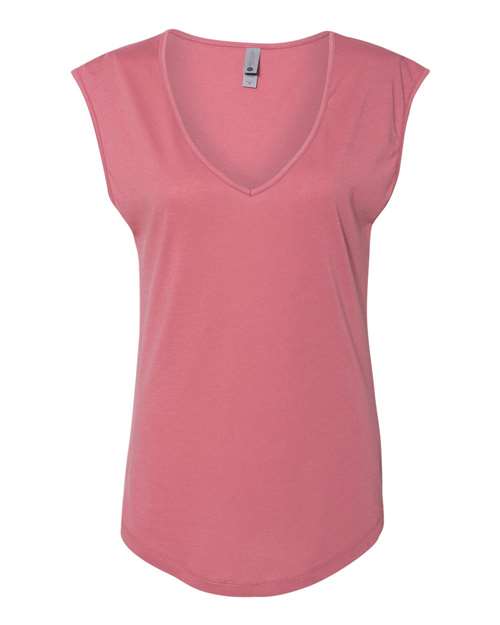 Next Level 5040 Women's Festival Sleeveless Deep V-Neck T-Shirt - Smoked Paprika - front