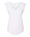 Next Level 5040 Women's Festival Sleeveless Deep V-Neck T-Shirt - White - front