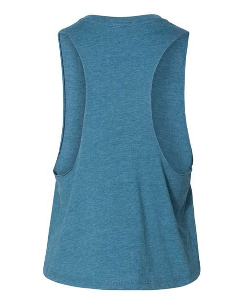 BELLA + CANVAS 6682 Women's Racerback Crop Tank - Heather Deep Teal - back