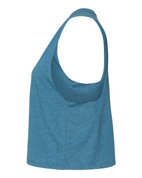 BELLA + CANVAS 6682 Women's Racerback Crop Tank - Heather Deep Teal - side