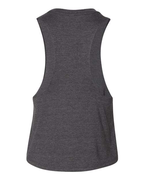 BELLA + CANVAS 6682 Women's Racerback Crop Tank - Dark Grey Heather - back