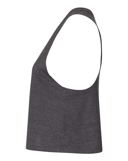 BELLA + CANVAS 6682 Women's Racerback Crop Tank - Dark Grey Heather - side