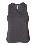 BELLA + CANVAS 6682 Women's Racerback Crop Tank - Dark Grey Heather - front