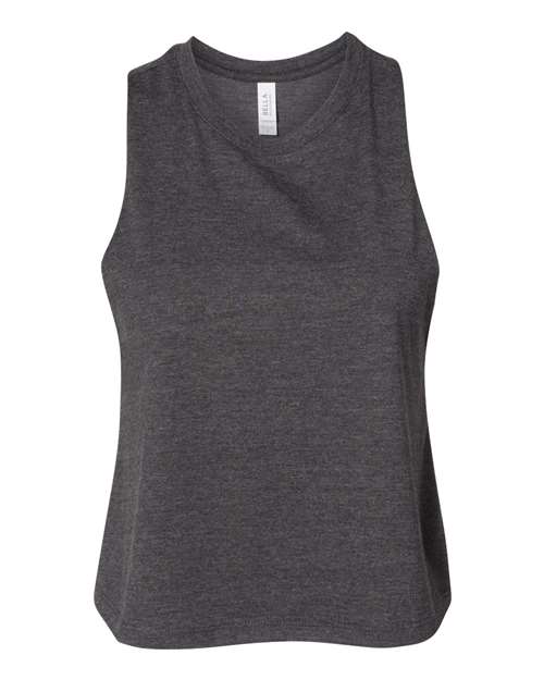 BELLA + CANVAS 6682 Women's Racerback Crop Tank - Dark Grey Heather - front