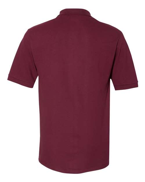Jerzees 443M Men's 100% Ring-Spun Cotton Piqué Polo - Maroon - back