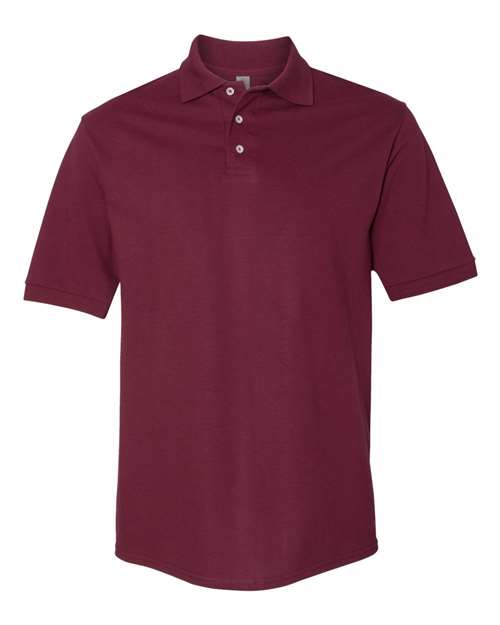 Jerzees 443M Men's 100% Ring-Spun Cotton Piqué Polo - Maroon - front