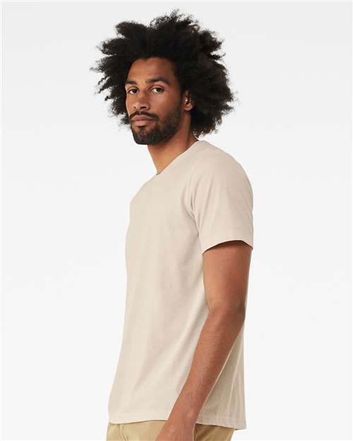 Bella+Canvas 3001 Unisex Jersey Short Sleeve Tee - Dust - model side