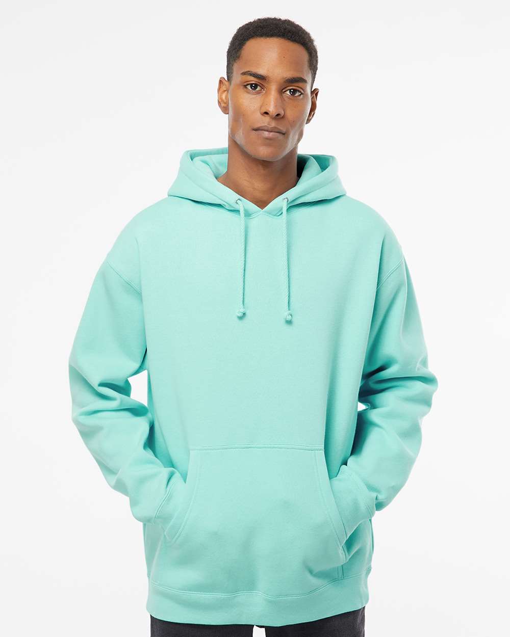 Heavyweight Hoodie in Mint, front view